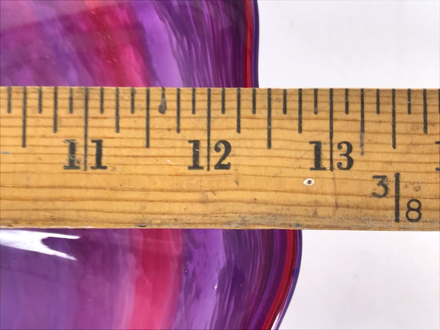 Vintage Signed Art Glass In Manner Of Dale Chihuly Wall Mountable 13' [Photo 13]