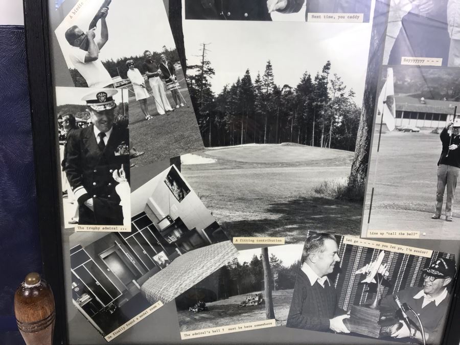 Framed Photos Of William 'Bill' H. Harris, RADM, USN (Ret.), Brass Bell, USN Naval Air Station Corpus Christi Scrap Book (Empty) And Vintage Gunslick Patches [Photo 14]