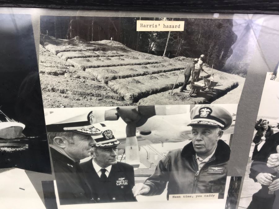 Framed Photos Of William 'Bill' H. Harris, RADM, USN (Ret.), Brass Bell, USN Naval Air Station Corpus Christi Scrap Book (Empty) And Vintage Gunslick Patches [Photo 10]