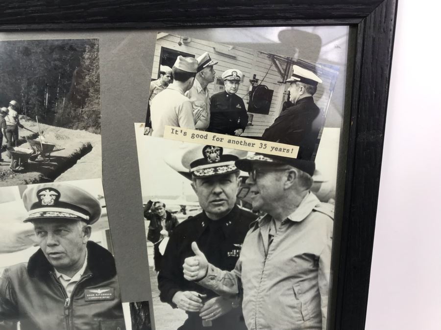 Framed Photos Of William 'Bill' H. Harris, RADM, USN (Ret.), Brass Bell, USN Naval Air Station Corpus Christi Scrap Book (Empty) And Vintage Gunslick Patches [Photo 11]