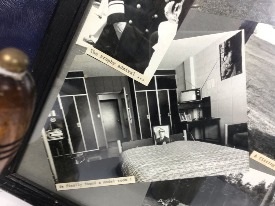 Framed Photos Of William 'Bill' H. Harris, RADM, USN (Ret.), Brass Bell, USN Naval Air Station Corpus Christi Scrap Book (Empty) And Vintage Gunslick Patches [Photo 13]