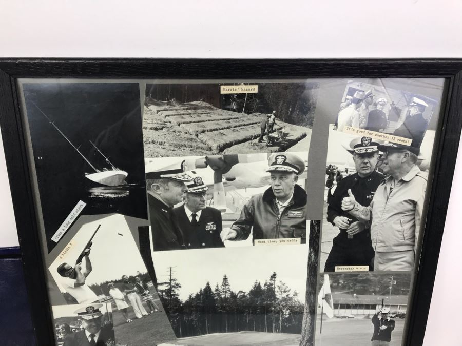 Framed Photos Of William 'Bill' H. Harris, RADM, USN (Ret.), Brass Bell, USN Naval Air Station Corpus Christi Scrap Book (Empty) And Vintage Gunslick Patches [Photo 9]
