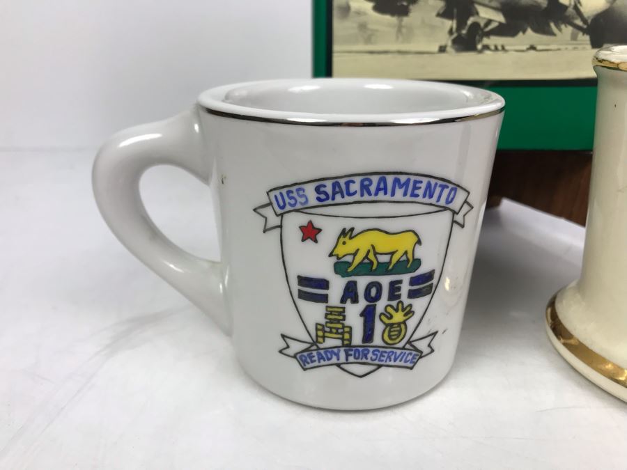 USS Sacramento AOE-1 Coffee Cup, Attack Squadron 125 Coffee Cup Personalized To Bill Harris And Book The Naval Air War In Vietnam 3rd Printing [Photo 3]