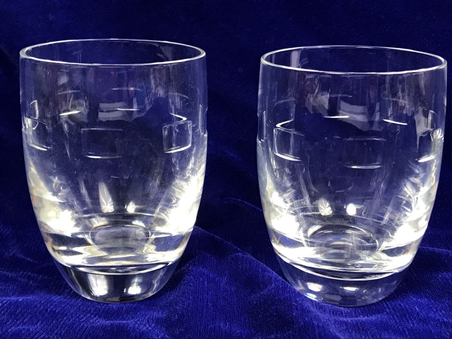 Pair Of John Rocha Geo Oden By Waterford Glasses 12 Oz Flat Tumblers [Photo 6]