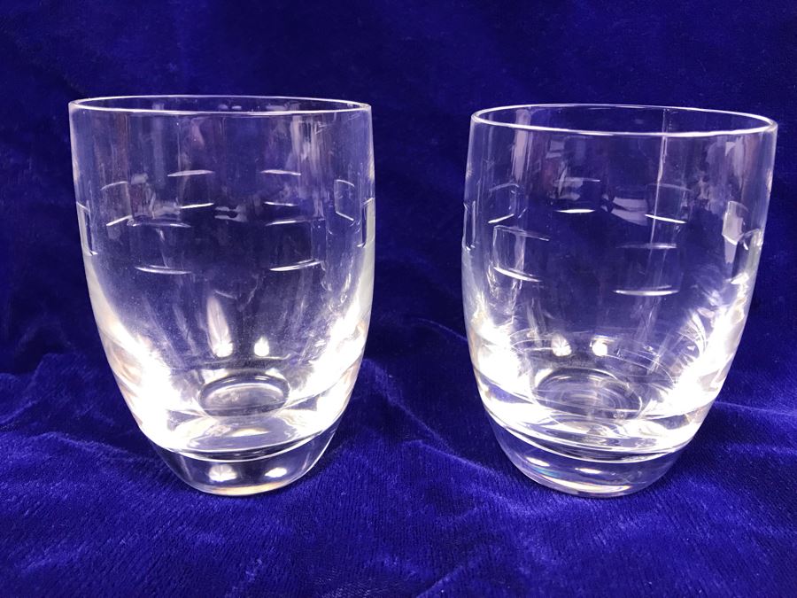 Pair Of John Rocha Geo Oden By Waterford Glasses 12 Oz Flat Tumblers [Photo 1]
