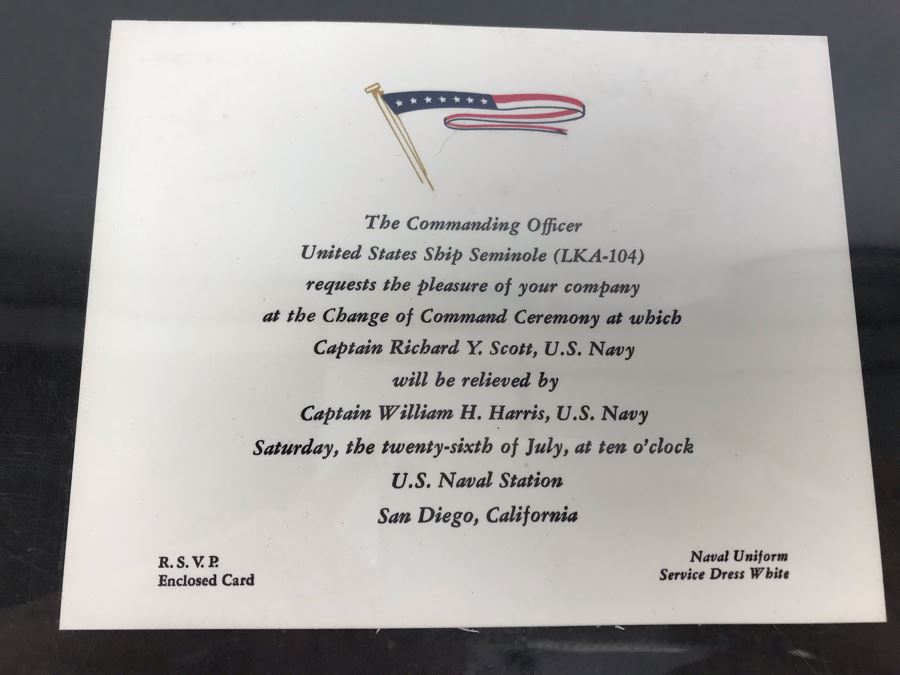William H Harris Capt. USN CO USS Seminole 3-Ring Binder Of Photographs Of USS Seminole (LKA-104) Includes Invitation To Change Of Command Ceremony - See Photos [Photo 5]