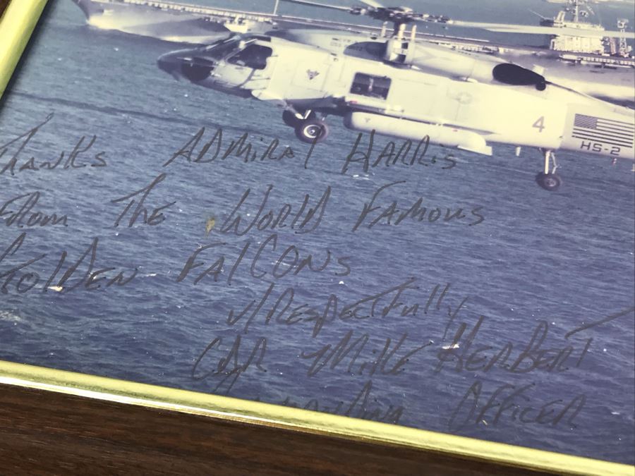 Framed Photograph Of The World Famous Golden Falcons Signed By Commanding Officer Mike Herbert And Personalized To William 'Bill' H. Harris, RADM, USN (Ret.) 12' X 10' [Photo 5]