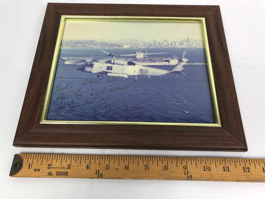 Framed Photograph Of The World Famous Golden Falcons Signed By Commanding Officer Mike Herbert And Personalized To William 'Bill' H. Harris, RADM, USN (Ret.) 12' X 10' [Photo 6]