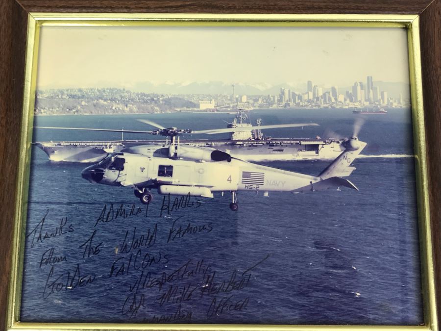 Framed Photograph Of The World Famous Golden Falcons Signed By Commanding Officer Mike Herbert And Personalized To William 'Bill' H. Harris, RADM, USN (Ret.) 12' X 10' [Photo 2]