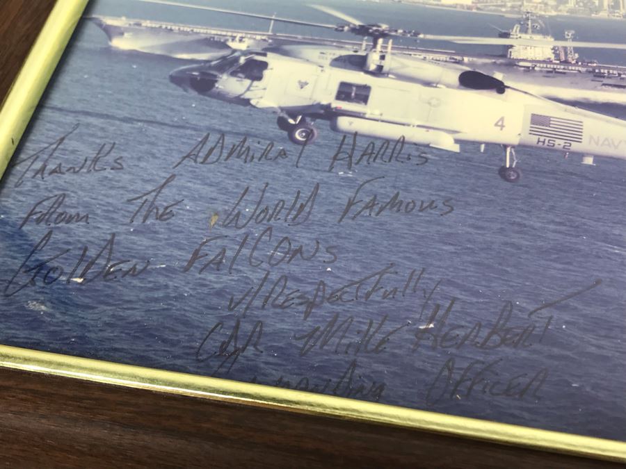 Framed Photograph Of The World Famous Golden Falcons Signed By Commanding Officer Mike Herbert And Personalized To William 'Bill' H. Harris, RADM, USN (Ret.) 12' X 10' [Photo 4]