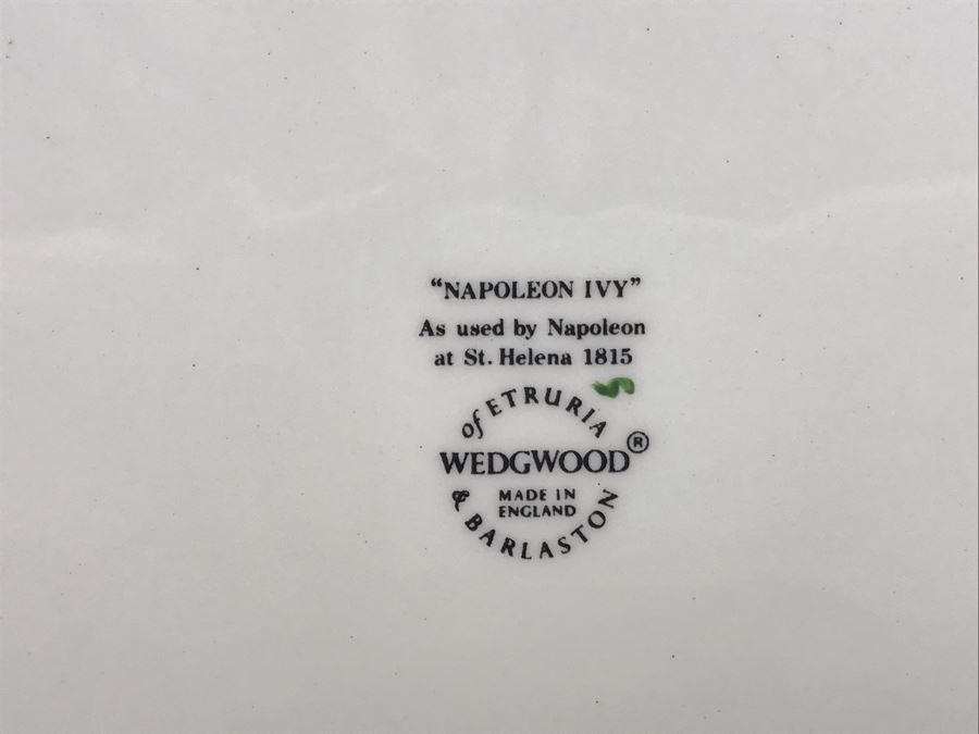 Napoleon Ivy Wedgwood Plates: (2) 10.5' And (4) 10' Plates (Replacements Value $350) From William 'Bill' H. Harris, RADM, USN (Ret.) [Photo 8]
