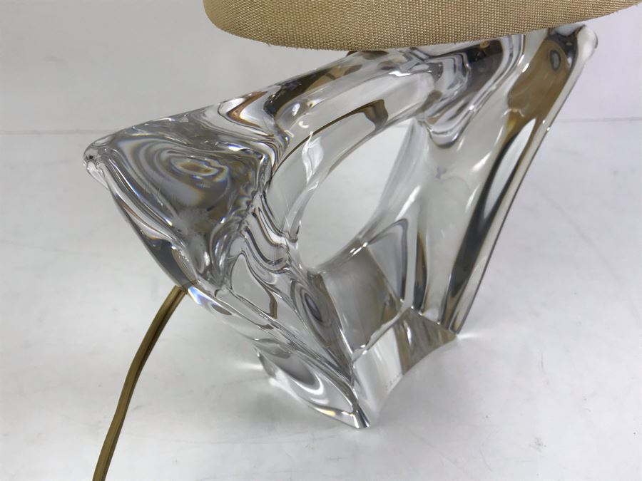Rare DAUM France Signed Crystal Sailboat Lamp Estimate $1,800 [Photo 8]