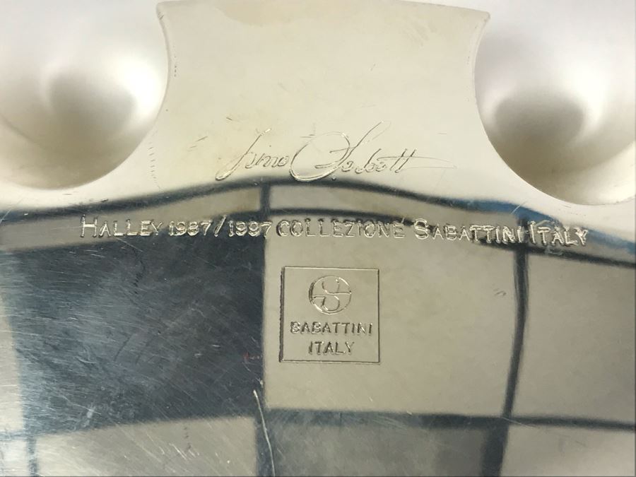 Signed Silverplate Lino Sabattini Halley Vase 13'W Estimate $1,300 [Photo 11]