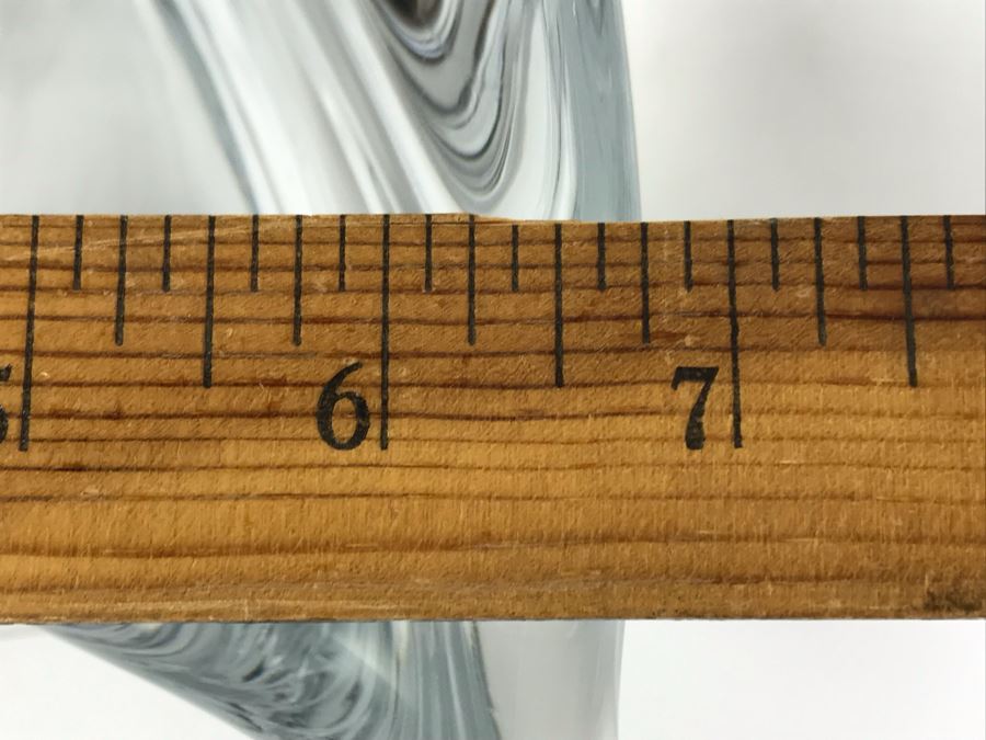 Rare Large Signed DAUM France Crystal Swan Bowl 16'W X 7'D X 9'H [Photo 8]