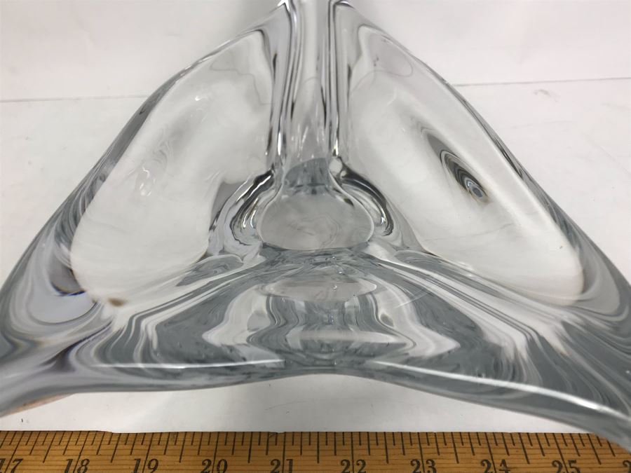 Rare Large Signed DAUM France Crystal Swan Bowl 16'W X 7'D X 9'H [Photo 18]
