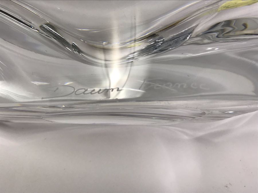 Rare Large Signed DAUM France Crystal Swan Bowl 16'W X 7'D X 9'H [Photo 5]