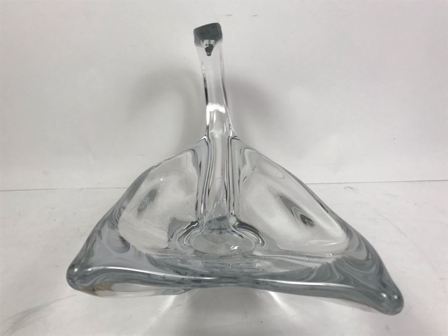 Rare Large Signed DAUM France Crystal Swan Bowl 16'W X 7'D X 9'H [Photo 17]