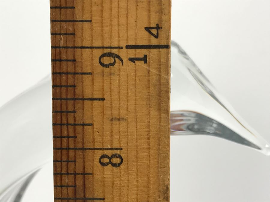 Rare Large Signed DAUM France Crystal Swan Bowl 16'W X 7'D X 9'H [Photo 9]