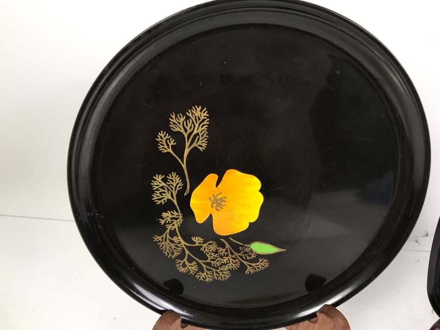 Pair Of Couroc Of Monterey, CA Hand Inlaid Serving Pieces [Photo 2]