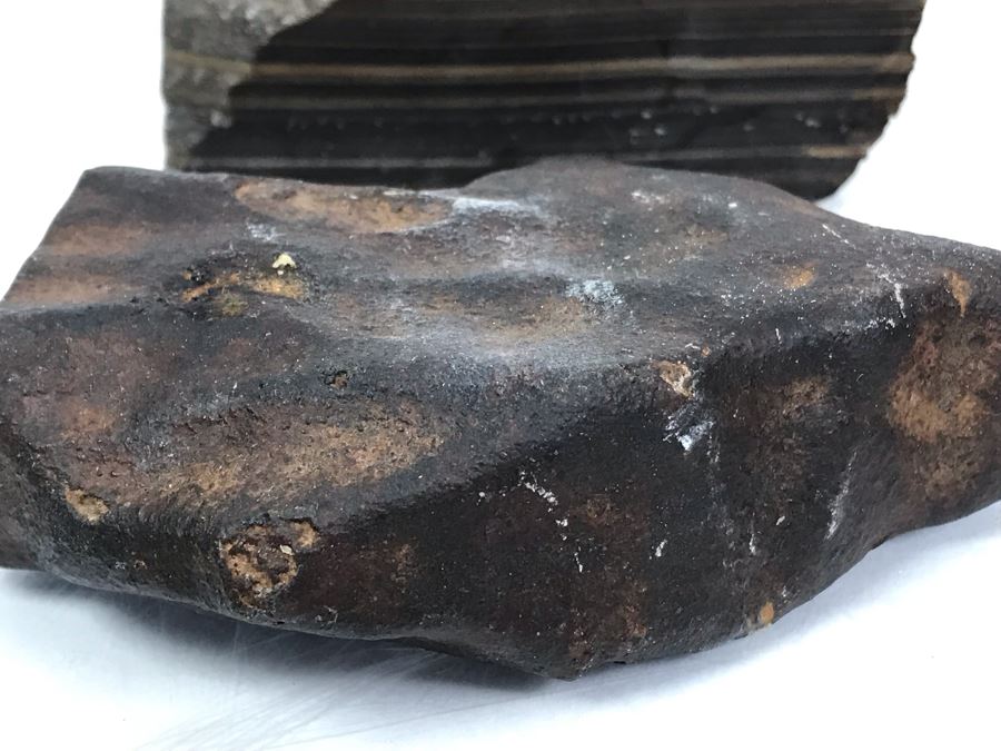 Set Of (4) Ancient Rocks Including Rock Embedded With Fossils [Photo 20]