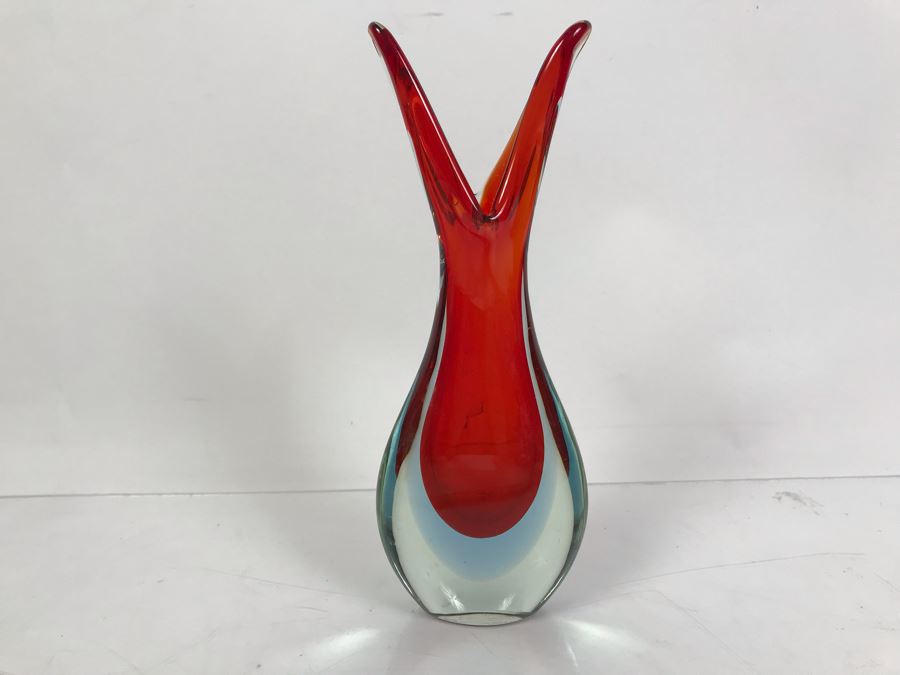 Vintage Murano Glass Vase 8.5'H