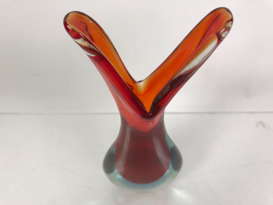 Vintage Murano Glass Vase 8.5'H