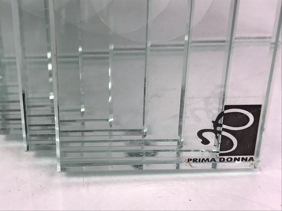 Prima Donna Modernist Glass Menorah Candle Holder 12.5'W X 9'H [Photo 10]