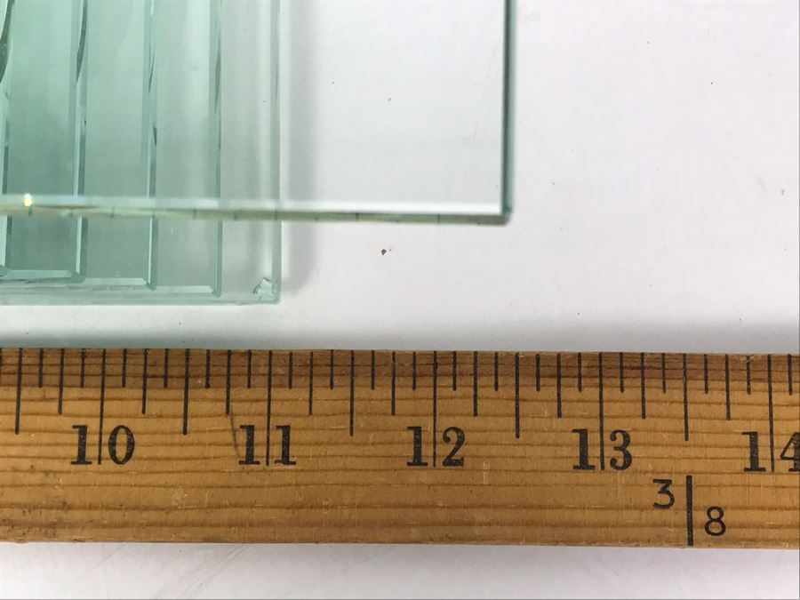 Prima Donna Modernist Glass Menorah Candle Holder 12.5'W X 9'H [Photo 11]