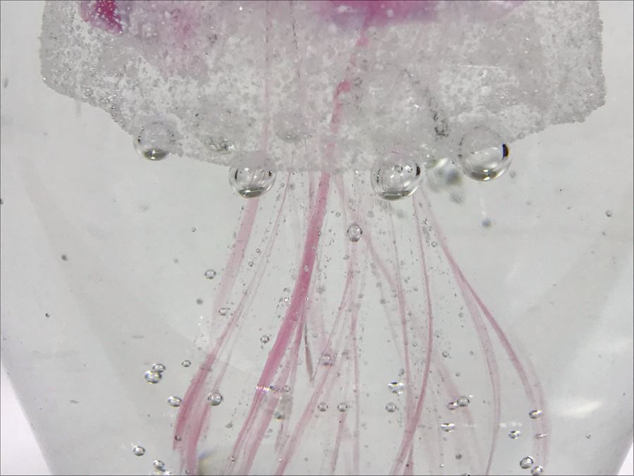 Large Art Glass Jellyfish Paperweight 6'H [Photo 5]
