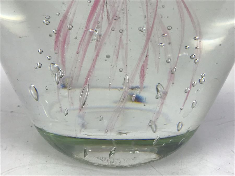 Large Art Glass Jellyfish Paperweight 6'H [Photo 4]