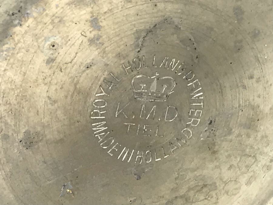 Mid-Century Modern Royal Holland Pewter KMD Tiel Coffee Pot With Lidded Cup Made In Holland 12'H [Photo 9]