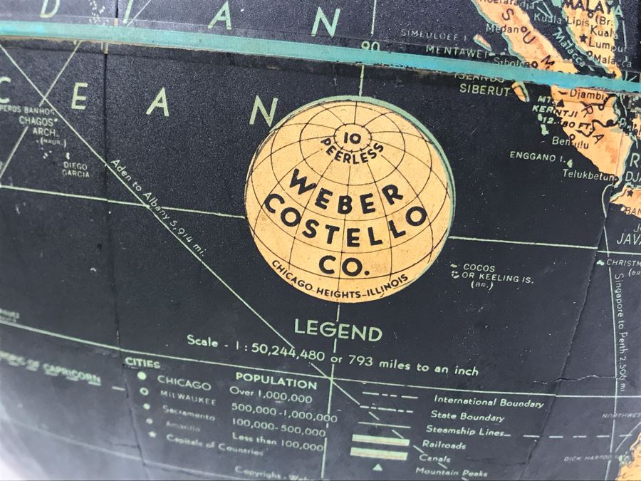 Vintage Weber Costello Black World Globe [Photo 5]