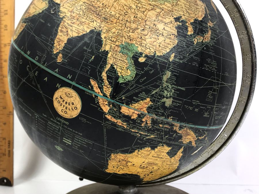 Vintage Weber Costello Black World Globe [Photo 8]