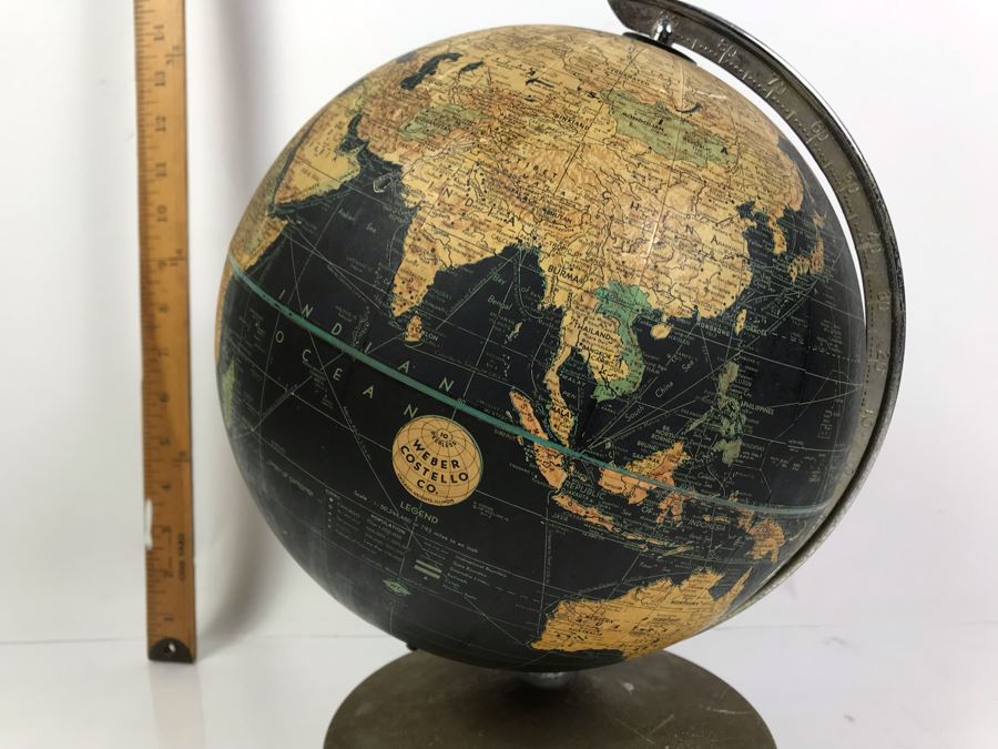 Vintage Weber Costello Black World Globe [Photo 3]