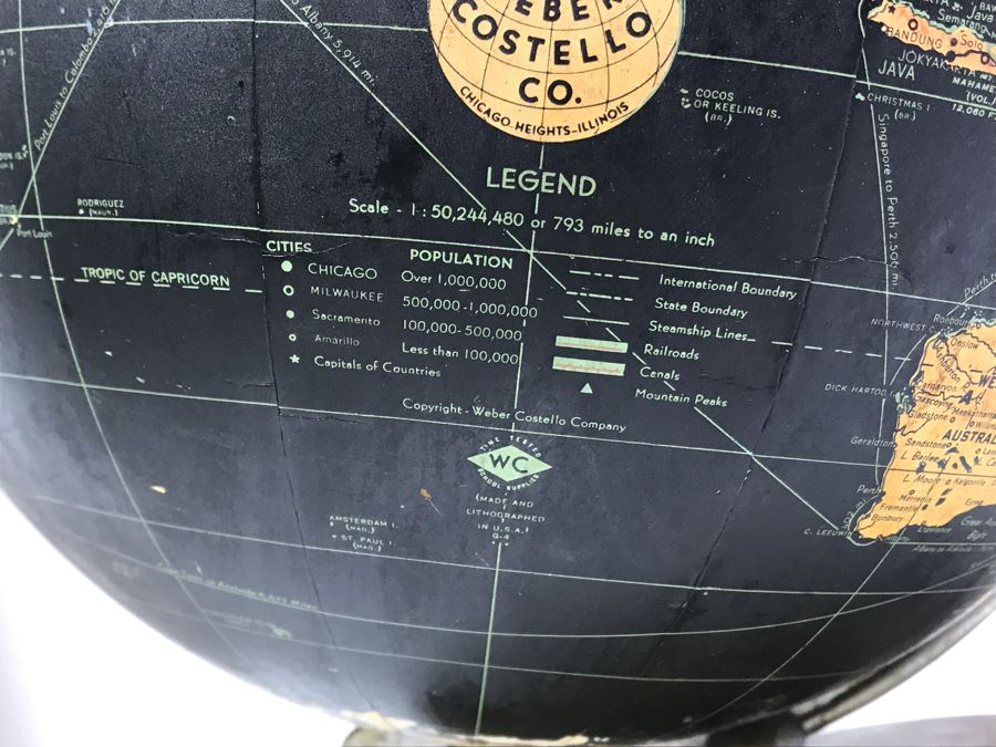 Vintage Weber Costello Black World Globe [Photo 6]