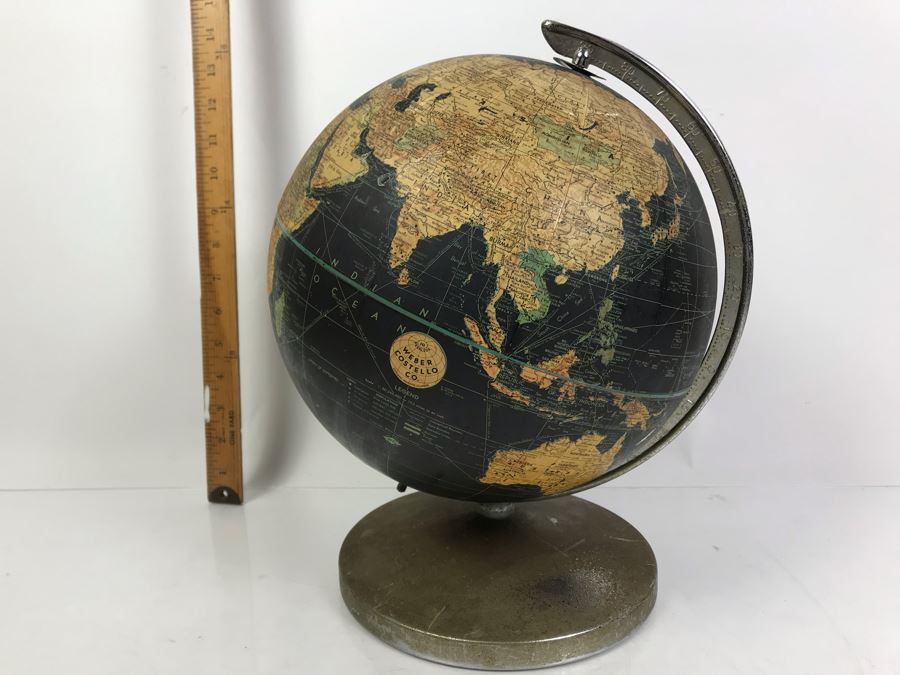 Vintage Weber Costello Black World Globe [Photo 1]