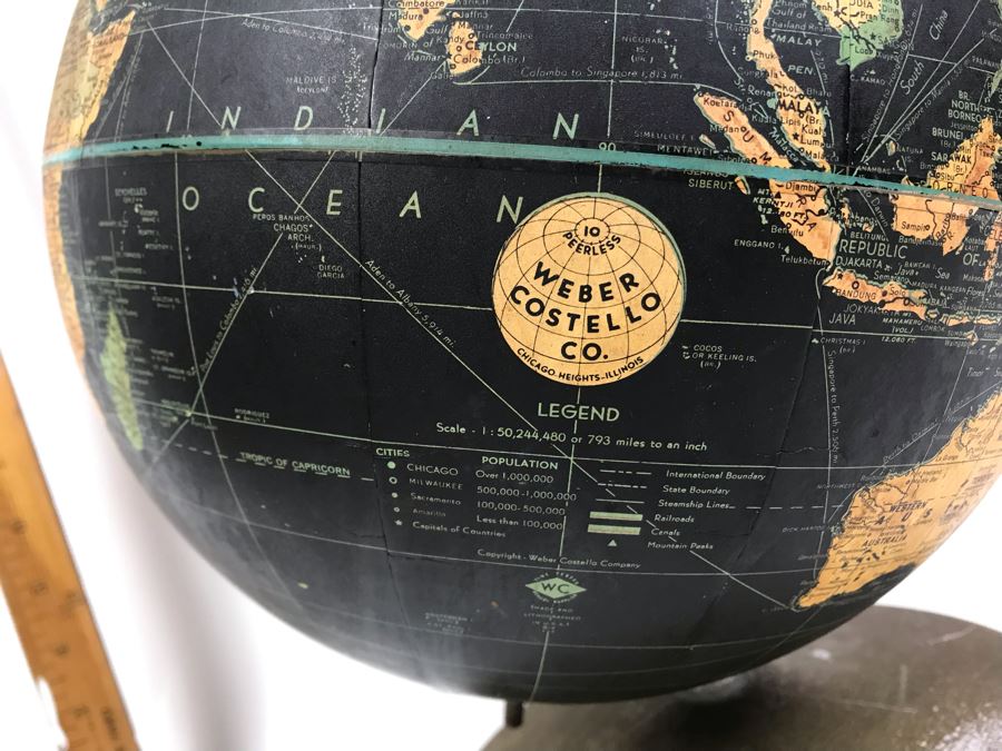 Vintage Weber Costello Black World Globe [Photo 4]