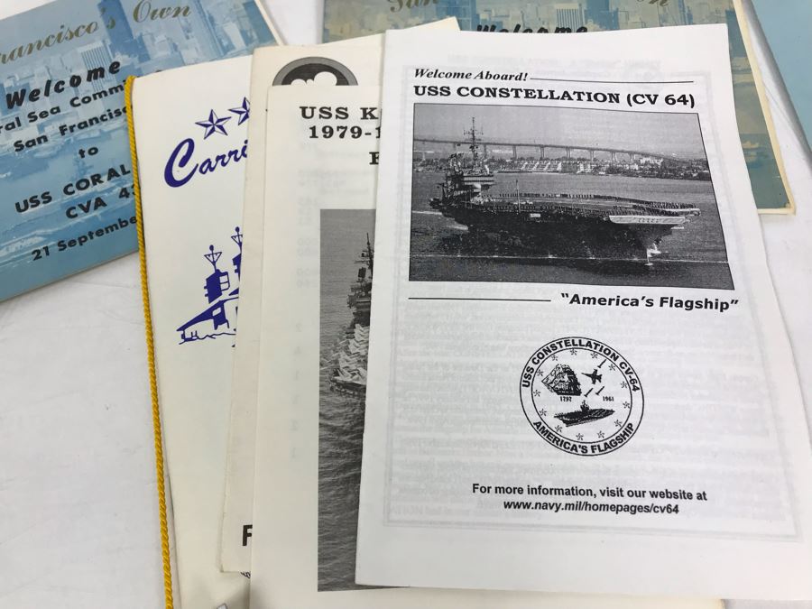 Various Photographs, Change Of Command Programs For USS Kitty Hawk (CV 63) And USS Coral Sea, Documents, Newspapers, USS Coral Sea Bumper Sticker - See Photos [Photo 12]