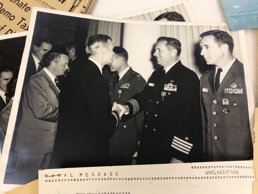 Various Photographs, Change Of Command Programs For USS Kitty Hawk (CV 63) And USS Coral Sea, Documents, Newspapers, USS Coral Sea Bumper Sticker - See Photos [Photo 3]