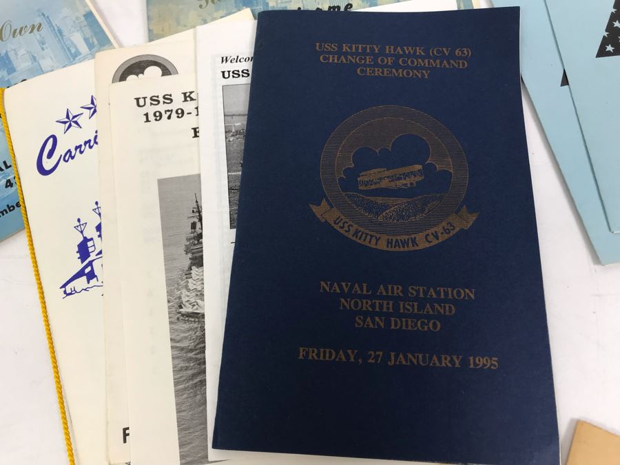 Various Photographs, Change Of Command Programs For USS Kitty Hawk (CV 63) And USS Coral Sea, Documents, Newspapers, USS Coral Sea Bumper Sticker - See Photos [Photo 11]