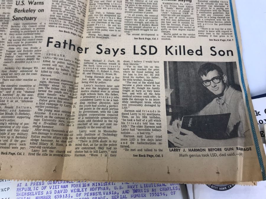 Various Photographs, Change Of Command Programs For USS Kitty Hawk (CV 63) And USS Coral Sea, Documents, Newspapers, USS Coral Sea Bumper Sticker - See Photos [Photo 20]