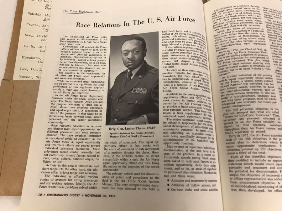 Various Military Department Of Defense Documents And Papers Regarding Equal Opportunity Race Relations And Race Statistics In The Military Affirmative Action From 1971-1973 [Photo 12]