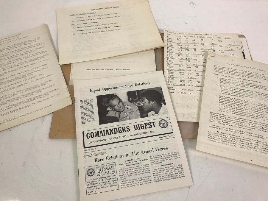 Various Military Department Of Defense Documents And Papers Regarding Equal Opportunity Race Relations And Race Statistics In The Military Affirmative Action From 1971-1973 [Photo 1]
