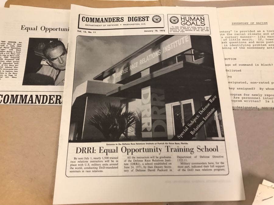 Various Military Department Of Defense Documents And Papers Regarding Equal Opportunity Race Relations And Race Statistics In The Military Affirmative Action From 1971-1973 [Photo 15]