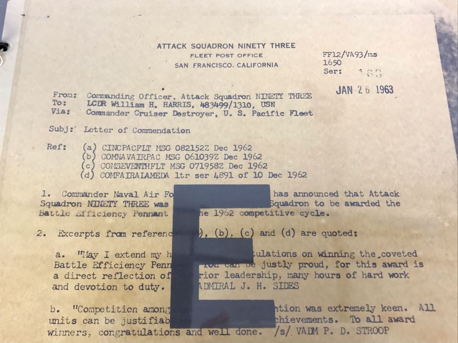 Various DASH CCDP Photographs And Letters Including Signed Letter From The Secretary Of The NAVY Paul H. Nitze - See Photos [Photo 24]