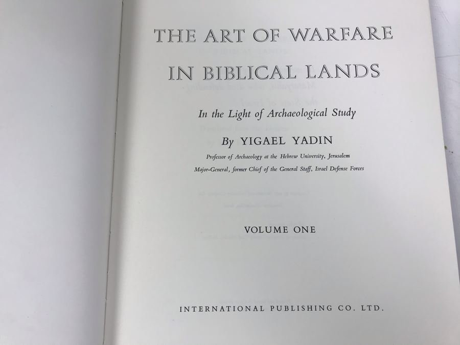 Set Of 1963 (Appear To Be First Edition) Books The Art Of Warfare In Biblical Lands By Yigael Yadin Signed By R. Zeevy, Aluf, Israel Defense Forces 1968 [Photo 9]