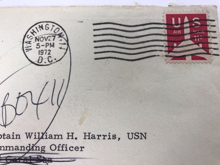 1972 SIGNED Personalized Letter From The White House Signed By Richard Nixon And Volume Of USS Coral Sea (CVA-43) The Coral Scene 1971-1972 Cruise Book Pacific Deployment - SEE PHOTOS [Photo 10]