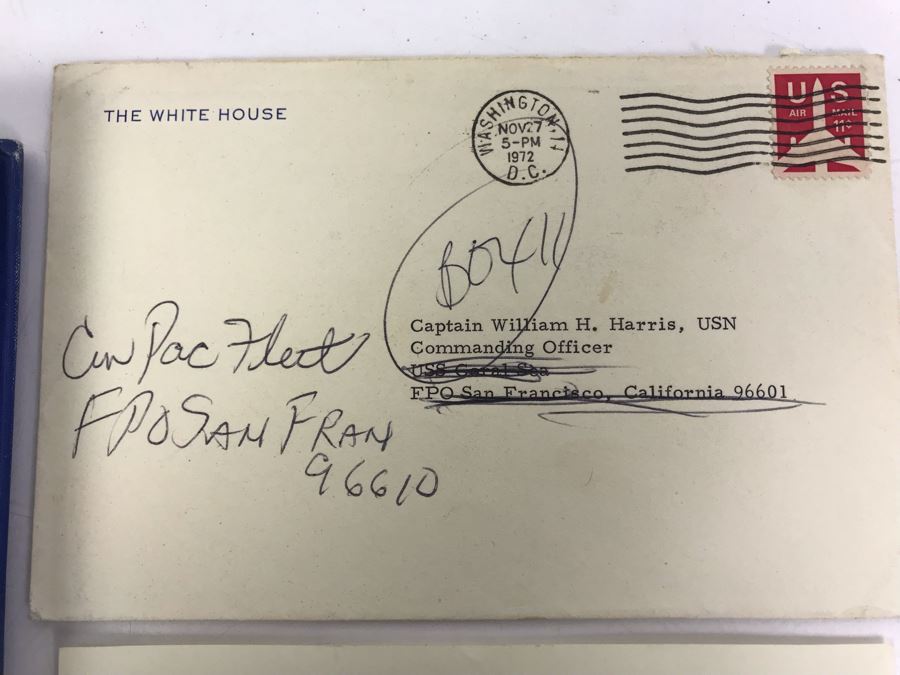 1972 SIGNED Personalized Letter From The White House Signed By Richard Nixon And Volume Of USS Coral Sea (CVA-43) The Coral Scene 1971-1972 Cruise Book Pacific Deployment - SEE PHOTOS [Photo 9]