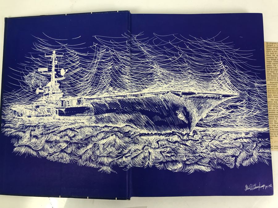 1972 SIGNED Personalized Letter From The White House Signed By Richard Nixon And Volume Of USS Coral Sea (CVA-43) The Coral Scene 1971-1972 Cruise Book Pacific Deployment - SEE PHOTOS [Photo 15]