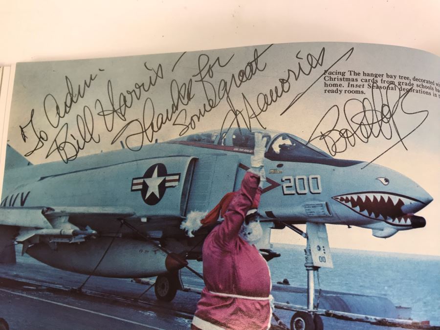 Bob Hope SIGNED Volume Of USS Coral Sea (CVA-43) The Coral Scene 1971-1972 Cruise Book Pacific Deployment And Photograph Of Bob Hope With William 'Bill' H. Harris, RADM, USN (Ret.) [Photo 3]